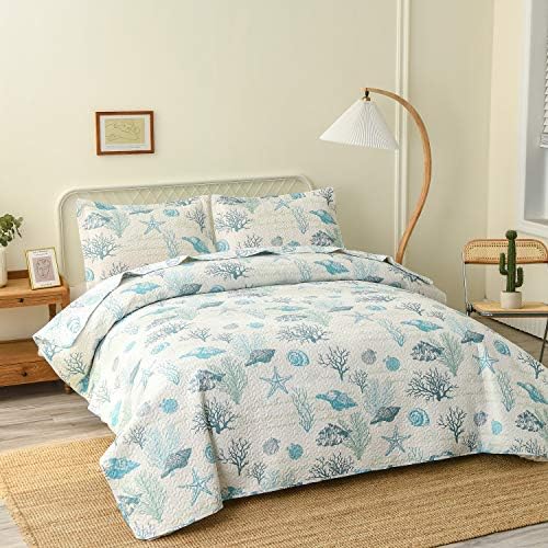 Hailea Ocean Quilt Set King Size Coastal Bedding