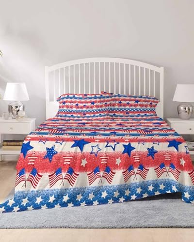 Boanket 4th of July King Sheet Set 4 Piece