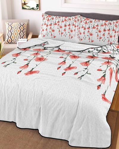 Print Picture Arthome Twin XL Floral Quilt Set