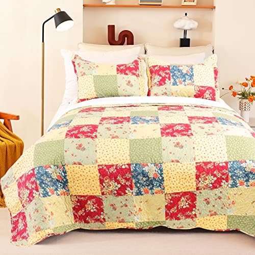 Cmfshape Summer Floral Queen Quilt Set