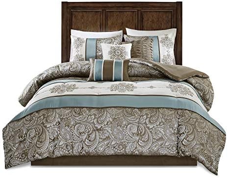 Madison Park Comforter Set Blue 7 Piece Cal King 1