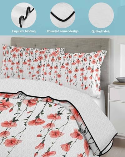 Print Picture Arthome Twin XL Floral Quilt Set