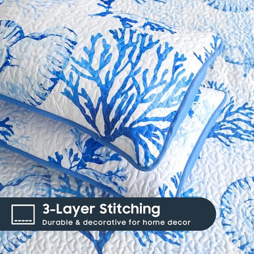Wake In Cloud Coastal Quilt Set Nautical Themed 3 Piece TwinTwin XL