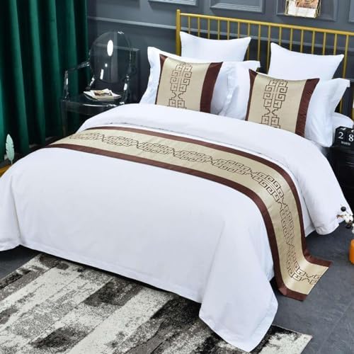 Caimcie Textured Bed Runner Scarf for Hotel Bedroom Wedding Room