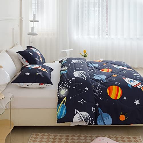 RYNGHIPY Space Rocket Comforter Set Twin Size