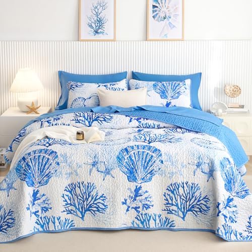 Wake In Cloud Coastal Quilt Set Nautical Themed 3 Piece TwinTwin XL
