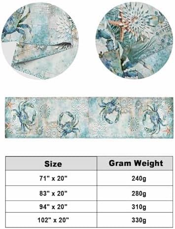 Sabolny Nautical Crab Bed Runner Scarf King Size