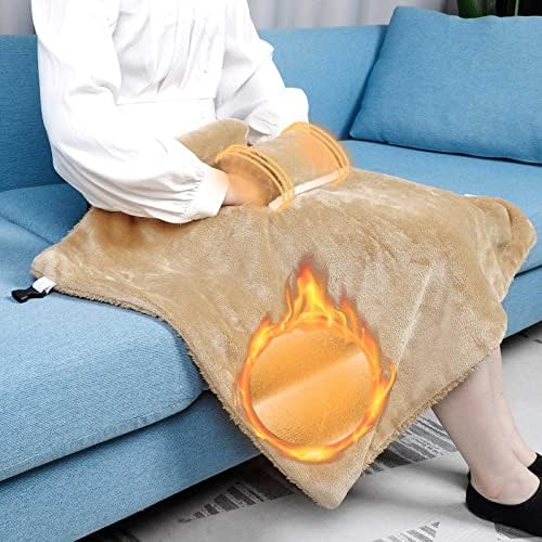 Electric Heated Throw Blanket Portable Temperature Regulating for Bed and Chair