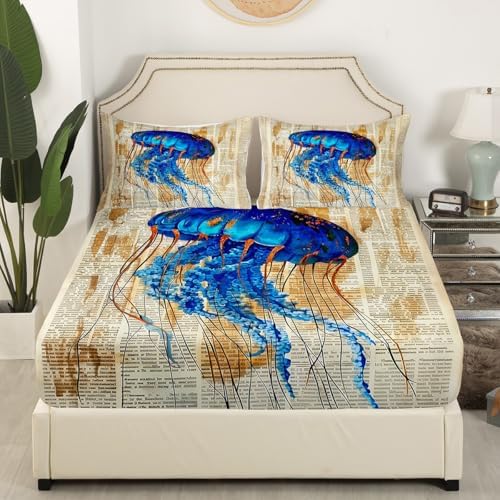 Manfei Jellyfish Bed Sheet Set Twin Size