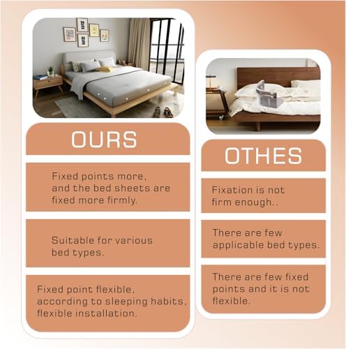 6pcs Bed Sheet Holder with 2 in 1 Sheet Locks