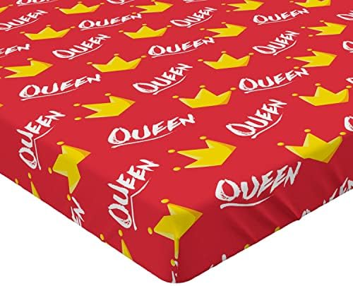 Ambesonne Queen Humour Fitted Sheet with Crown Design