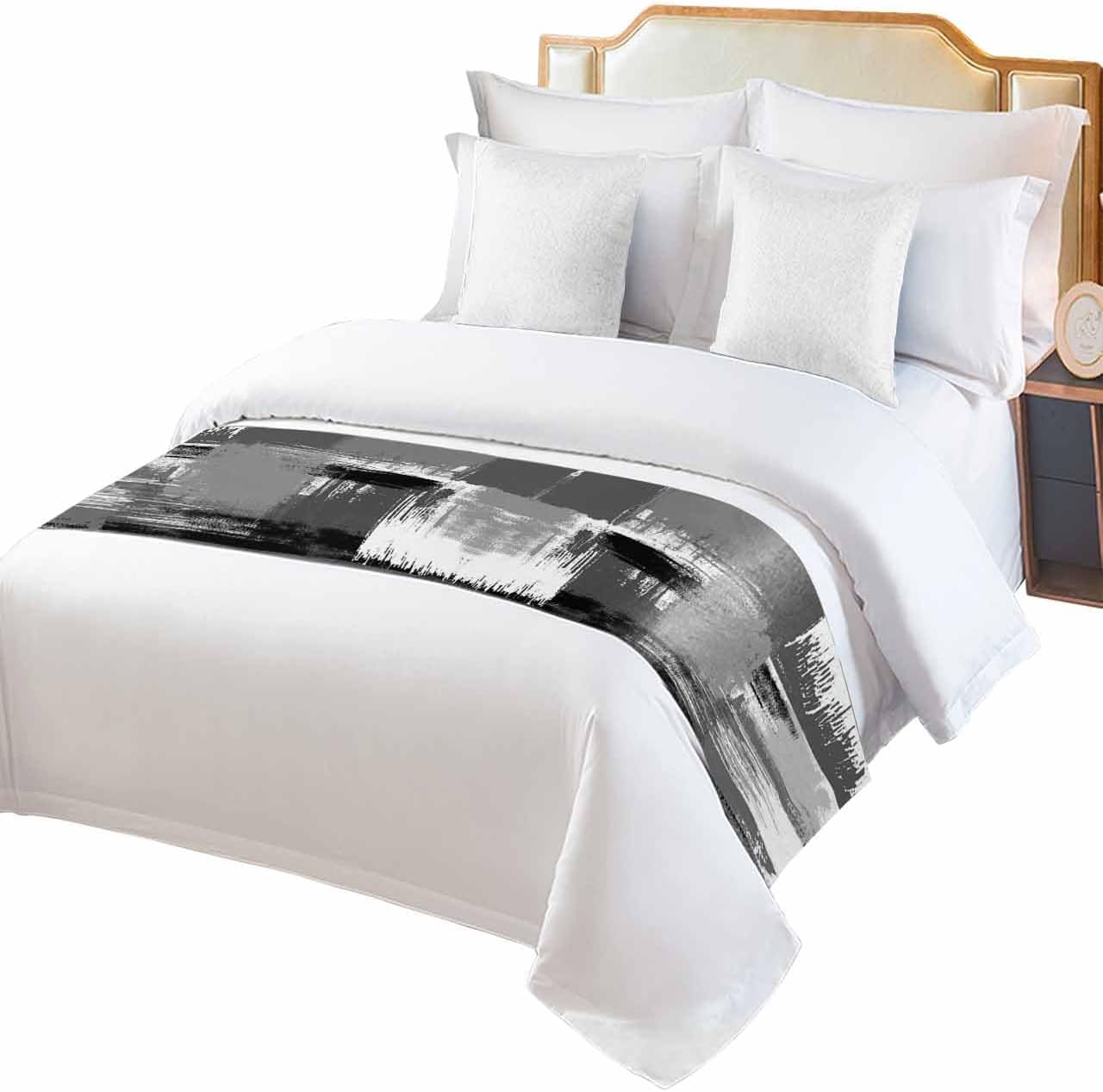Homechoid Contemporary Grey Bed Runner for King Size Bed