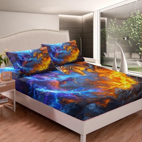 Erosebridal Monster Sheet Set with Dragon Print