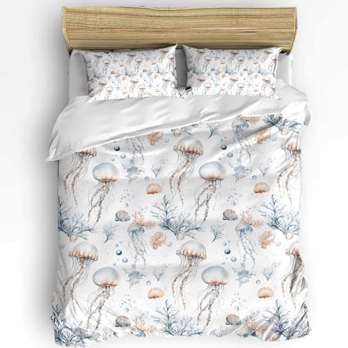 3-Piece Queen Duvet Cover Set with Zipper and Pillowcases 1