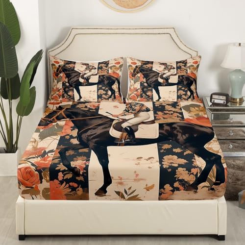 Manfei Twin Size Microfiber Bedding Set with Navy Striped Pillow Case