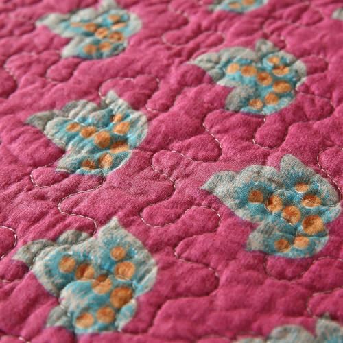 YASMENG 100 Cotton Boho King Quilt Set 3 Pc