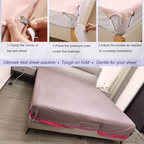 OUPUSES Bed Sheet Holders Straps 4pcs Adjustable
