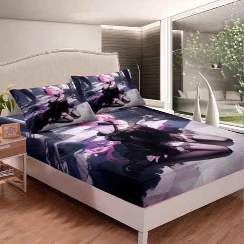 Manfei Kawaii Princess Twin Fitted Sheet Set