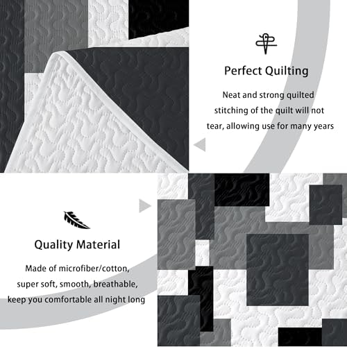 Tyrot Modern Geometric Quilt Set 3 Piece King Size