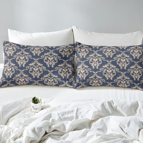 Feelyou Twin Damask Sheet Set for Kids Boys Girls
