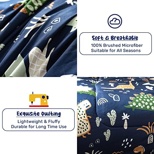 HollyHOME Dinosaur Pattern Comforter Set for Boys