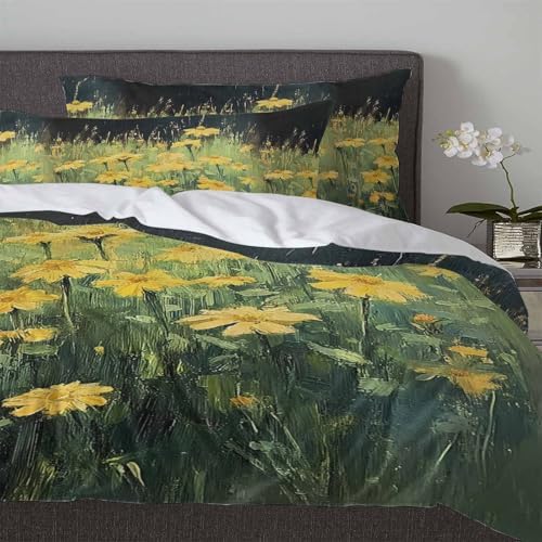 Boanket 3-Piece Queen Bedding Set with Zipper and Floral Design