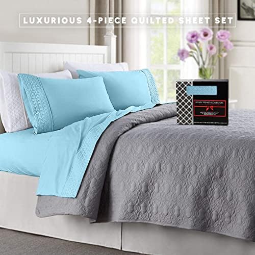 Elegant Comfort 4-Piece Quilted Bed Sheet Set