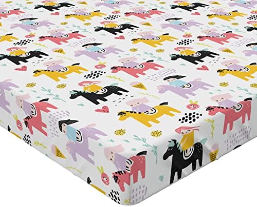 Ambesonne Cartoon Fitted Sheet Multicolor