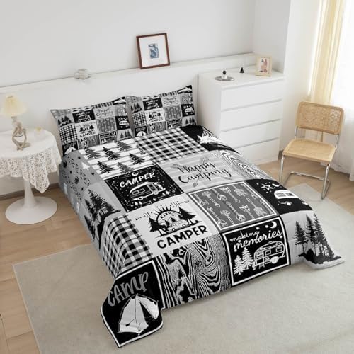 Erosebridal Queen Plaid Comforter Set with Pillow Cases