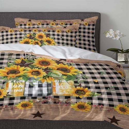 3 Piece Bedding Set with Zipper Duvet Cover and Pillowcases