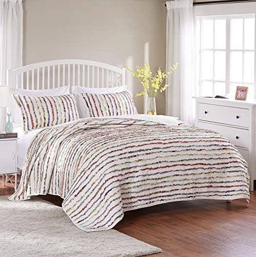 Greenland Home - GL-1104YK Bella Ruffled Quilt Set 3-Piece KingCal King Multi