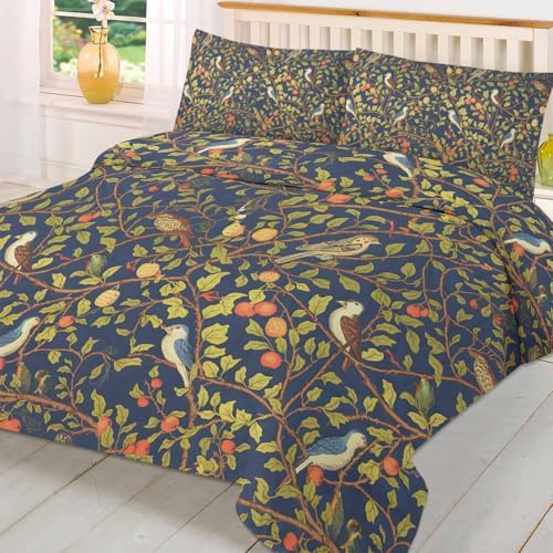 3 Piece Botanical Birds Duvet Cover Set with Zipper 1