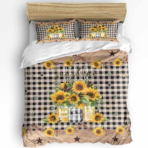3 Piece Bedding Set with Zipper Duvet Cover and Pillowcases