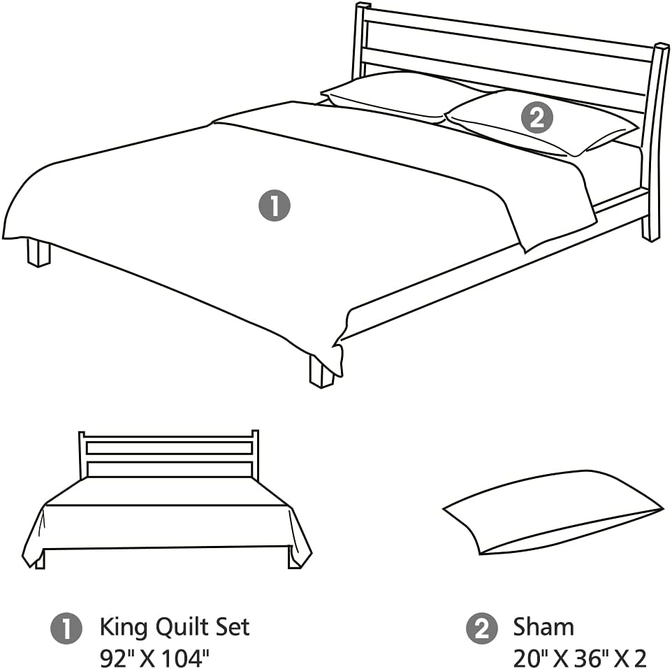 JML Boho Floral King Size Quilt Set 3-Piece
