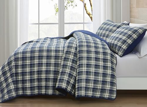 Chezmoi Collection Chad 3-Piece Plaid Quilt Set