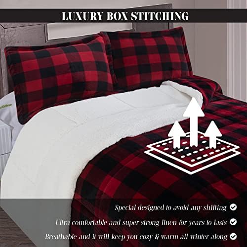 Elegant Comfort 3-Piece Buffalo Plaid Comforter Set