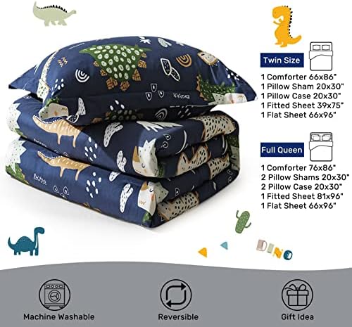 HollyHOME Dinosaur Pattern Comforter Set for Boys