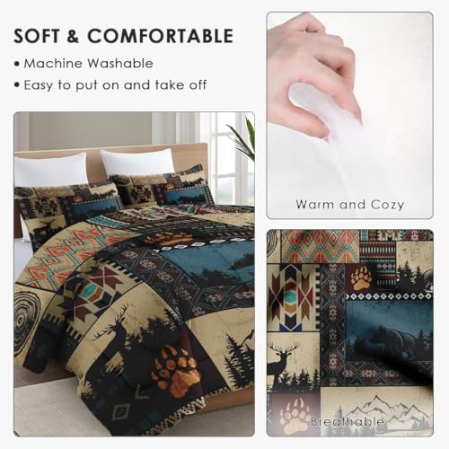 WeCozy Twin Comforter Set with Pillowcase Black White Abstract Animal Print