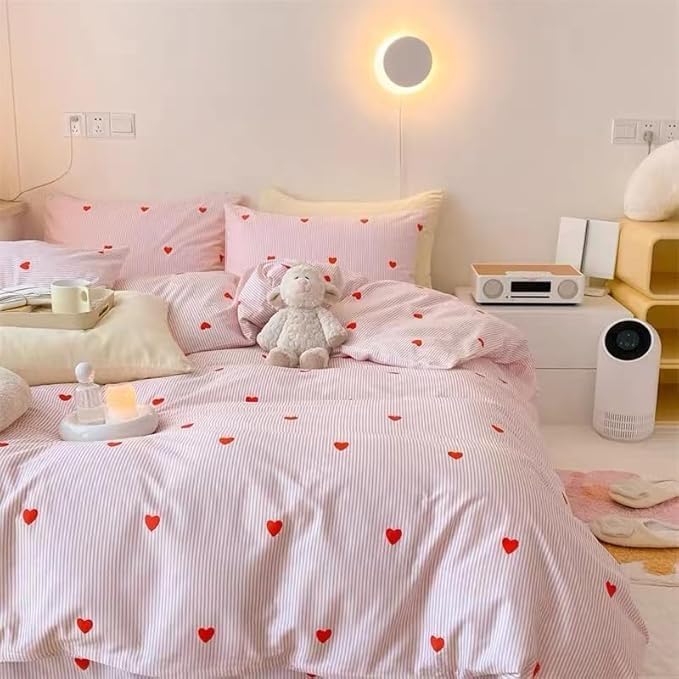 Striped Duvet Cover Set King Size 3 Pieces Kids Girls