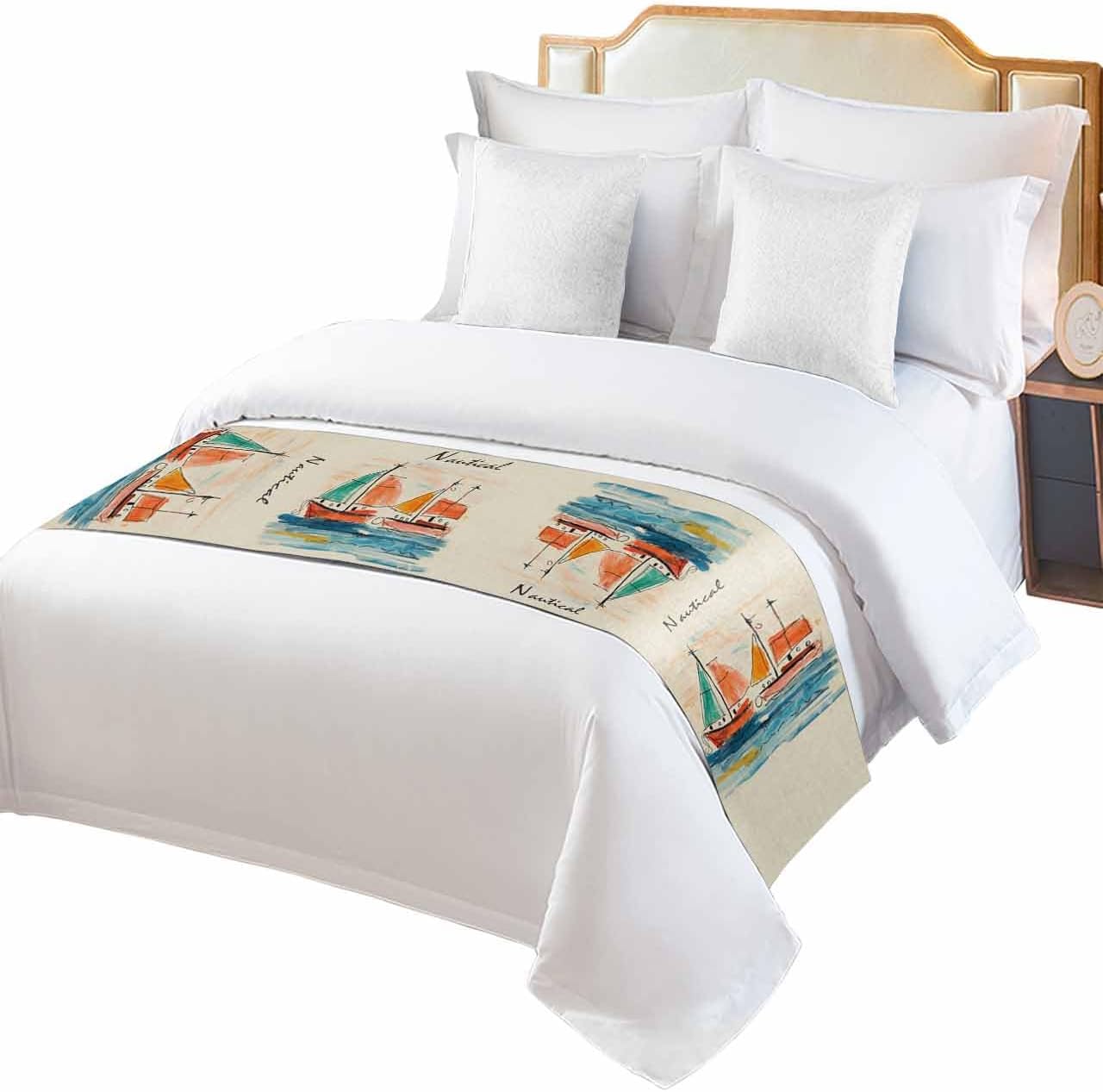 Homechoid Nautical Boat Bed Runner for Twin Size Bed