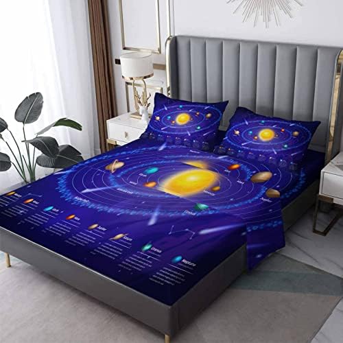 Cal King Sheets Solar System - Kids Bed Sheet Set