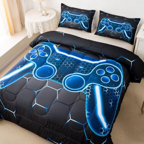 Feelyou Gaming Comforter Set Twin Size Blue