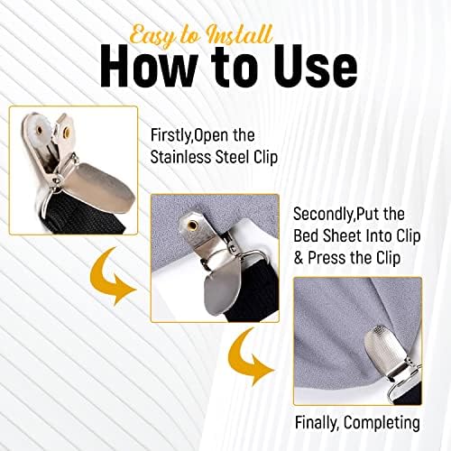 DORARA 8 Pack Bed Sheet Holder Straps