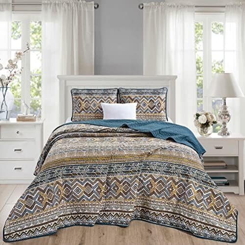 Chezmoi Collection 3-Piece Quilt Bedding Set Queen Size