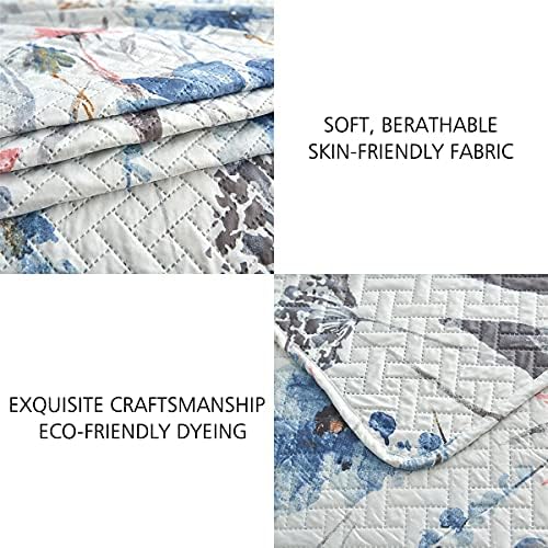 JML Boho Floral King Size Quilt Set 3-Piece