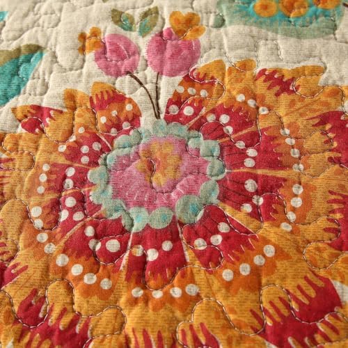 YASMENG 100 Cotton Boho King Quilt Set 3 Pc