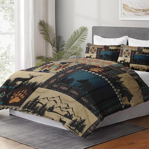 WeCozy Twin Comforter Set with Pillowcase Black White Abstract Animal Print