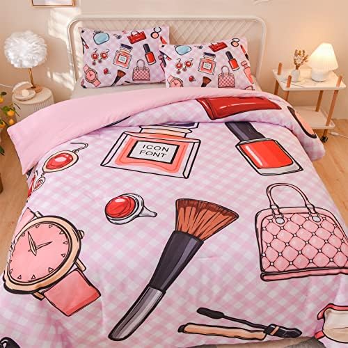 Aimuan Cosmetic Perfume Bag Lipstick Diva Pink Quilt Set 3 Pcs