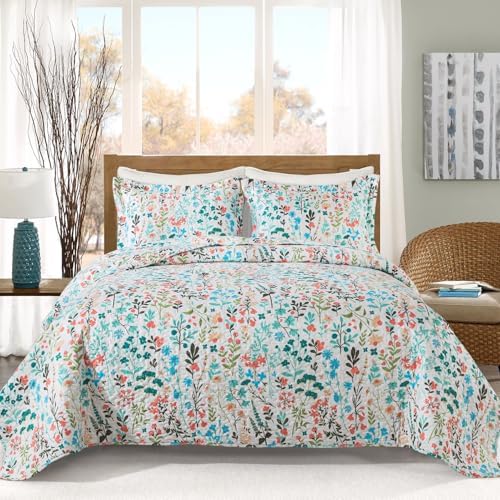 VAPUTAR Botanical Queen Quilt Set 3-Piece
