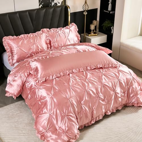 Bedbay Pink Satin Comforter Set 4 Pcs Luxury